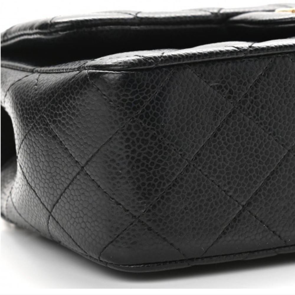 Chanel Black Caviar Rectangular Mini Bag Brushed Gold Chain - Picture 6 of 16